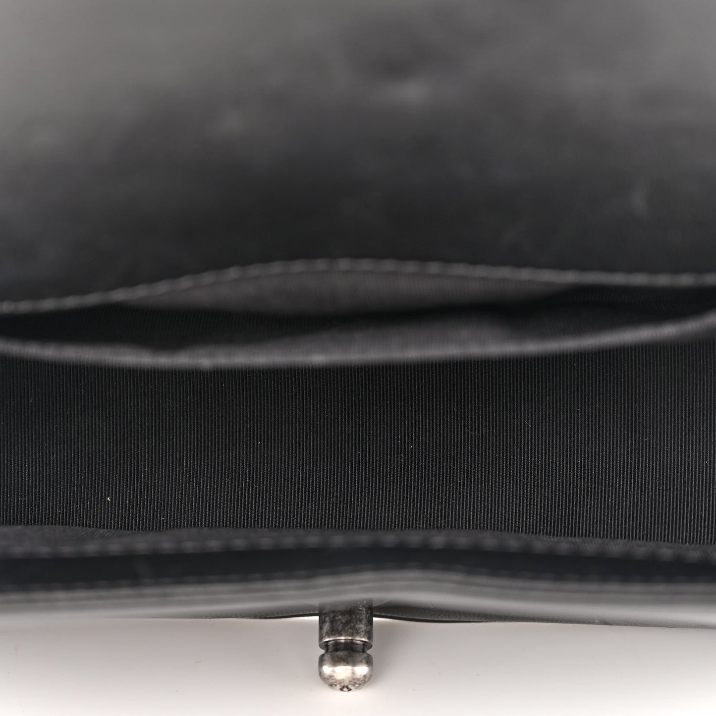 Calfskin Quilted Small Boy Flap Black