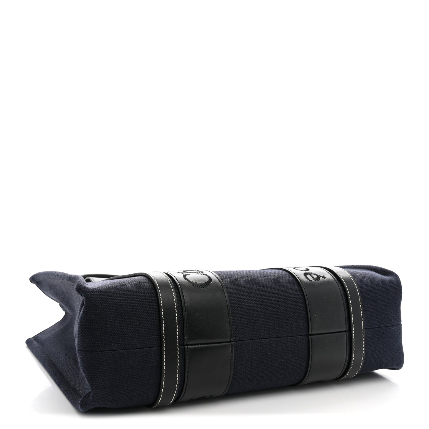 Calfskin Linen Medium Woody Tote Deep Denim