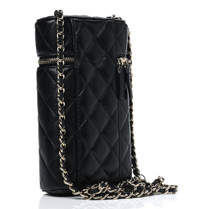 Chanel Caviar Quilted Phone Holder With Chain Black 2 of 5