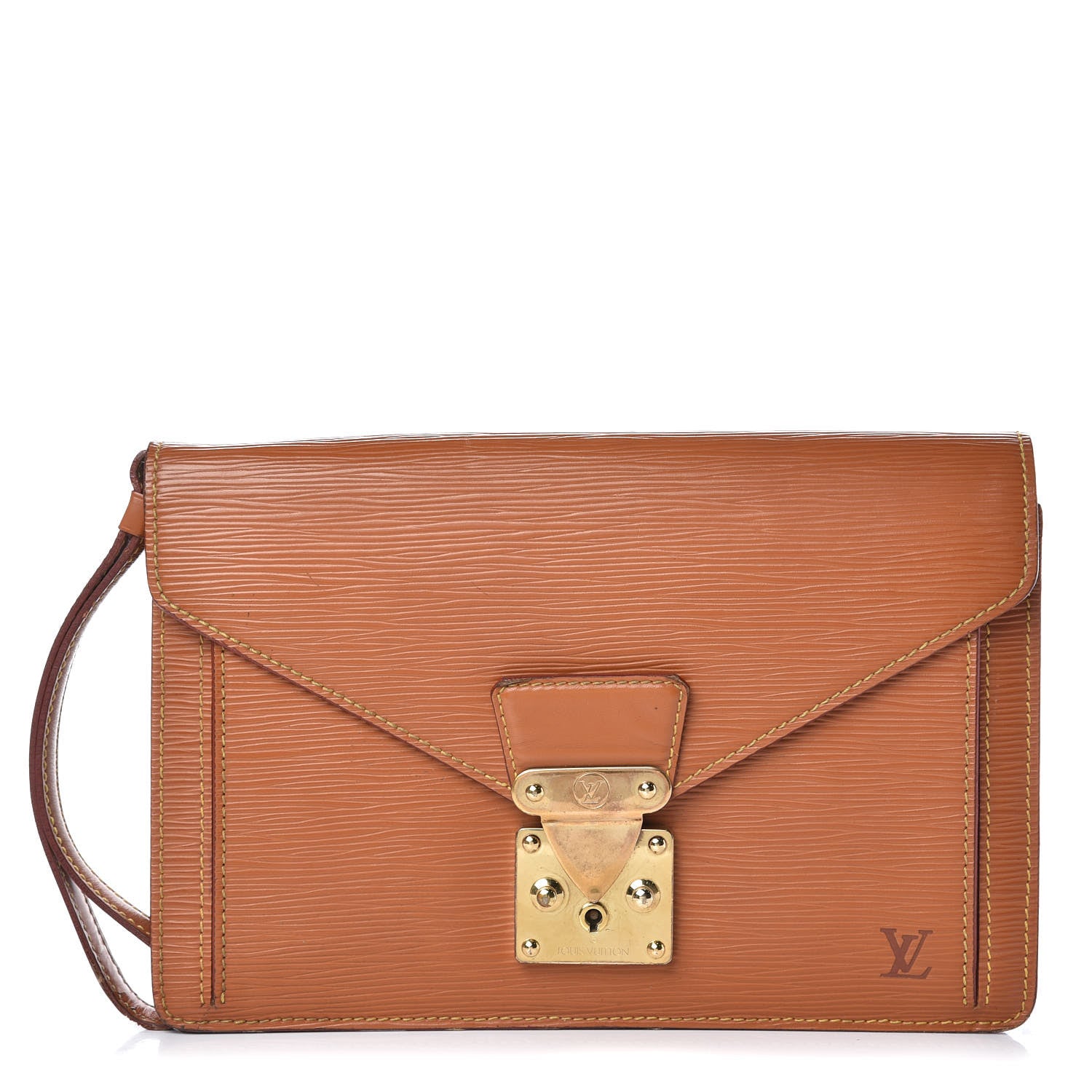 Louis Vuitton Epi Pochette Sellier Dragonne Clutch Gold 1 of 15