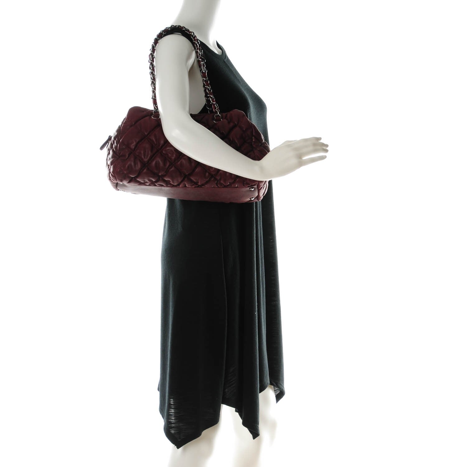 Chanel Calfskin Bubble Quilt Bowler Bordeaux 2 of 7