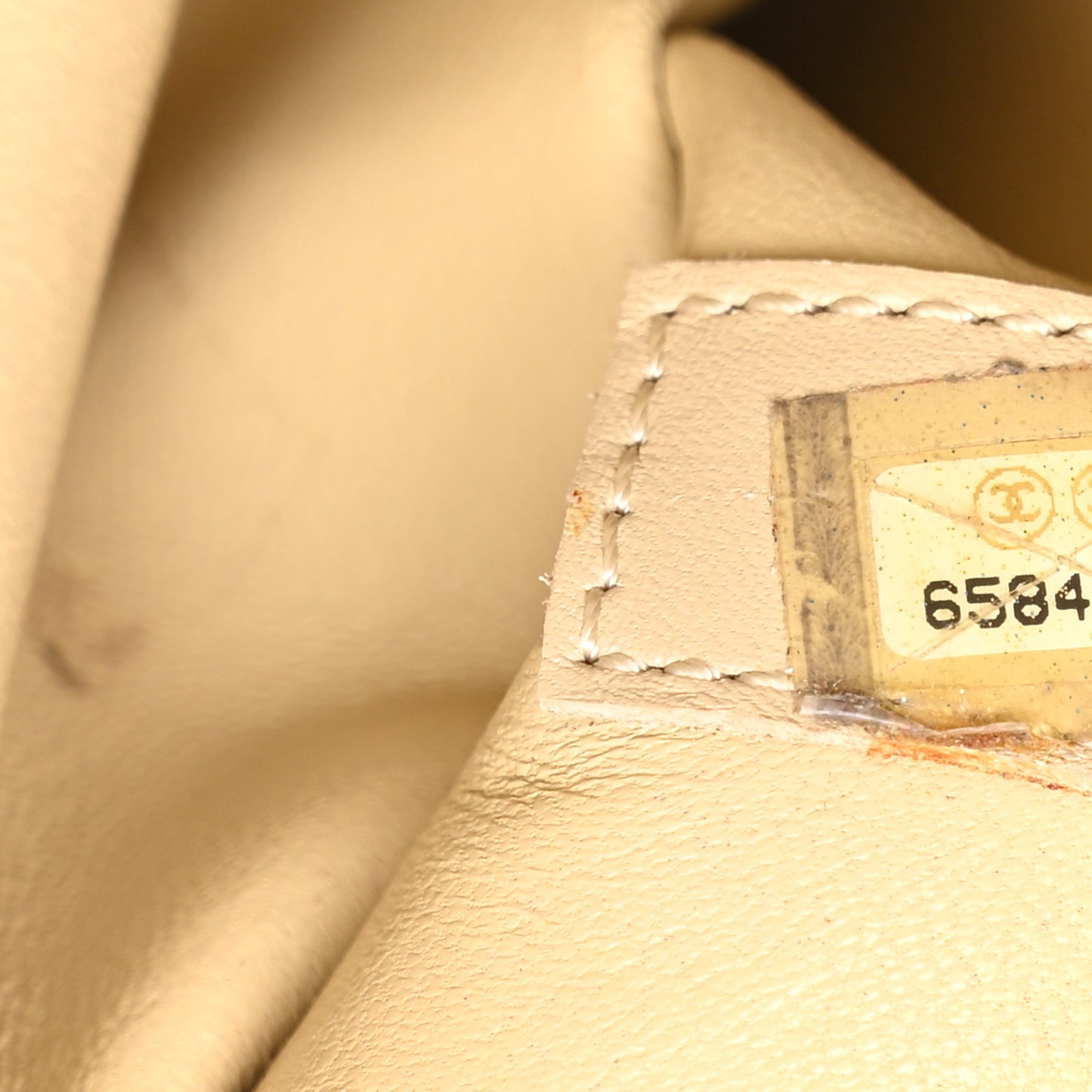 Caviar Quilted Medallion Tote Light Beige