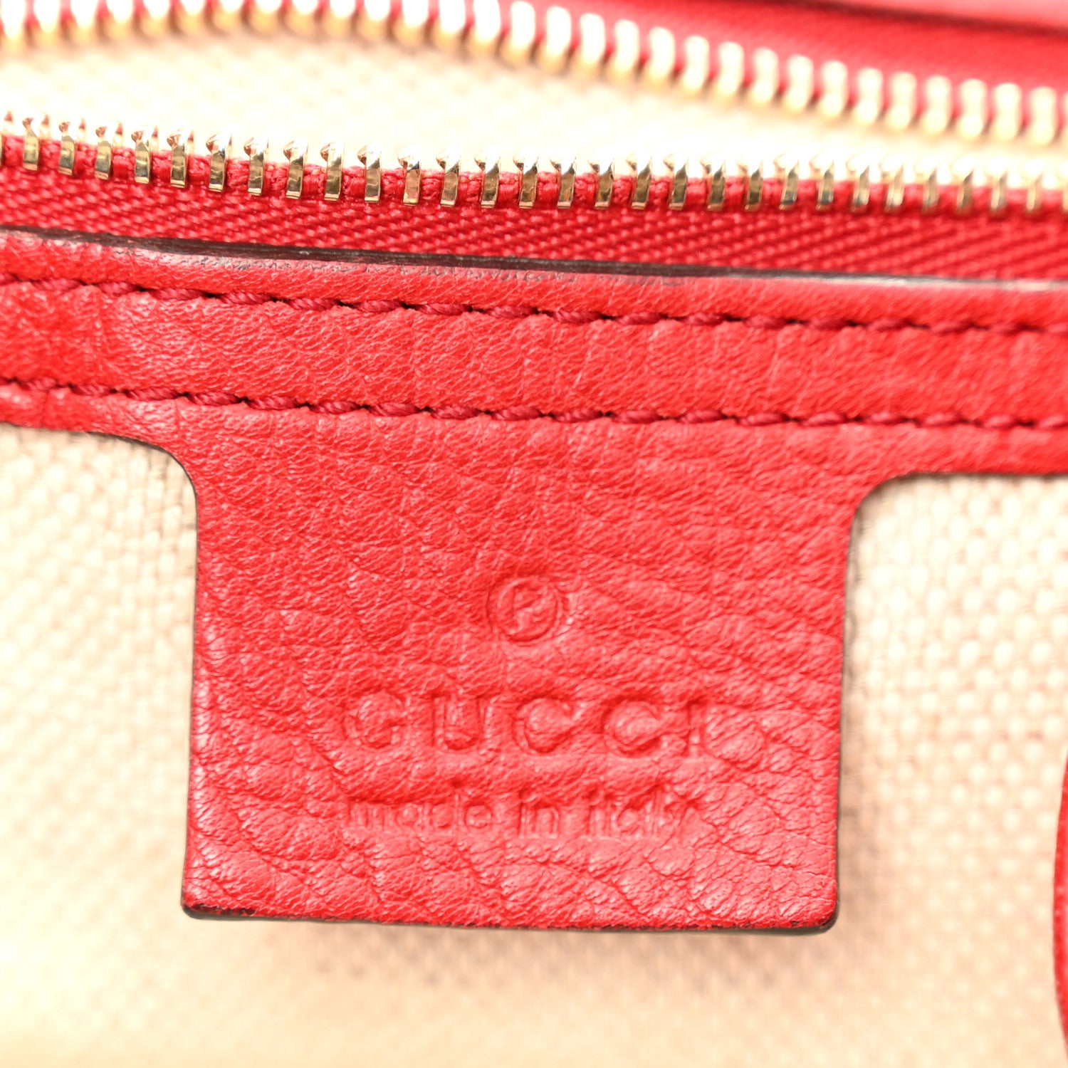Gucci Pebbled Calfskin Medium Soho Shoulder Bag Tabasco Red 6 of 10
