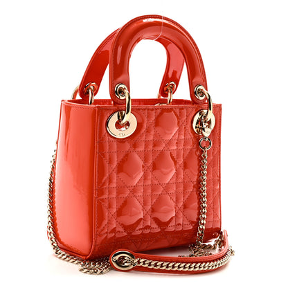 Christian Dior Patent Cannage Mini Lady Dior Orange 3 of 10