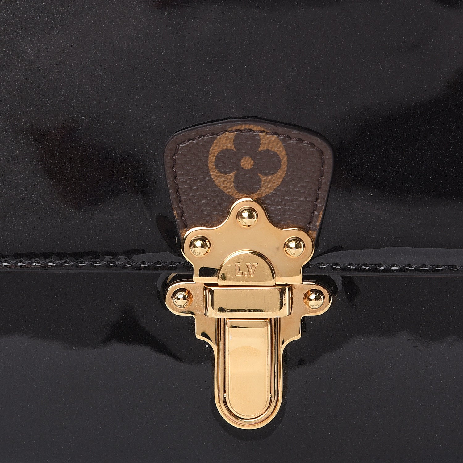 Louis Vuitton Patent Calfskin Monogram Cherrywood BB Black 11 of 15