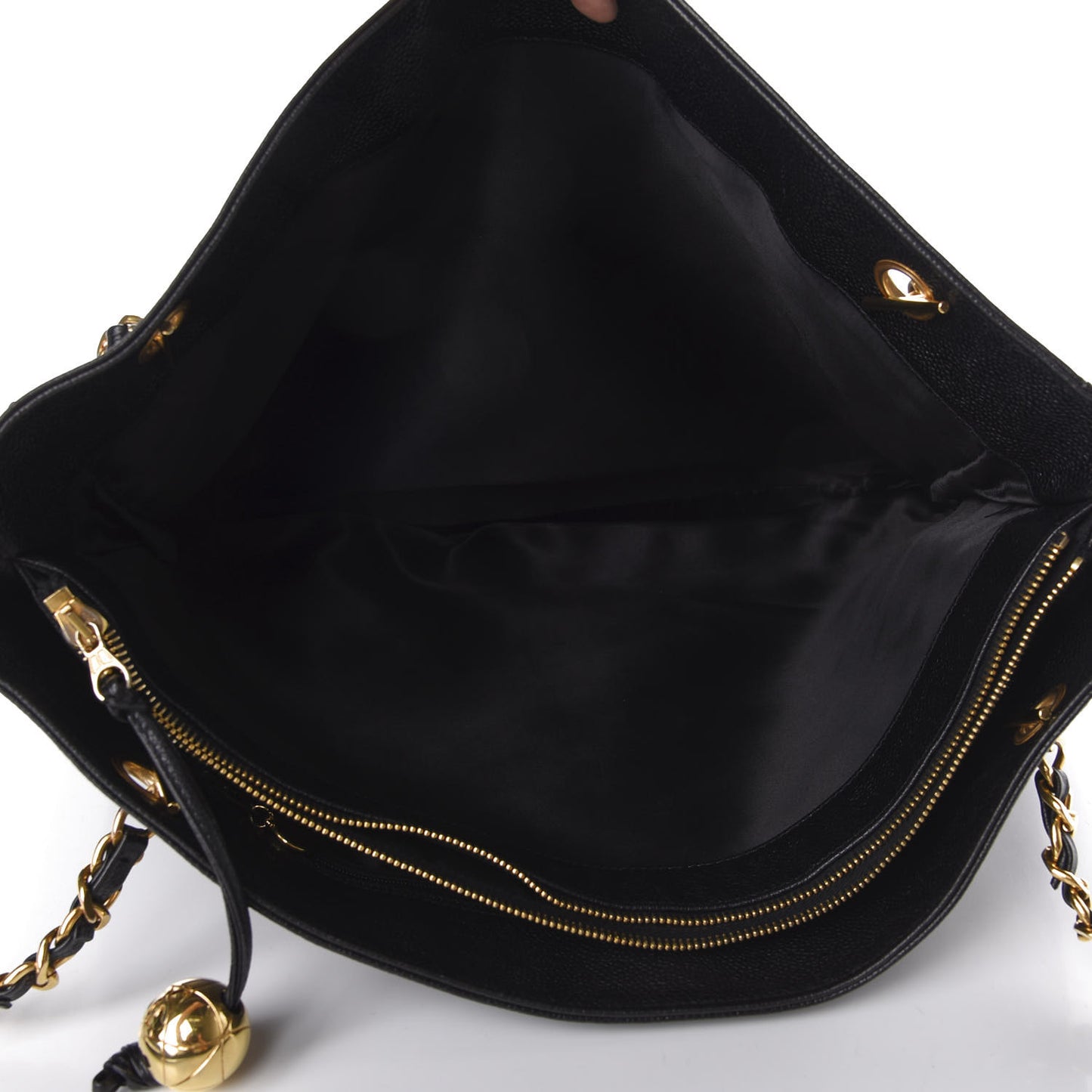 Caviar Large CC Shoulder Bag Black