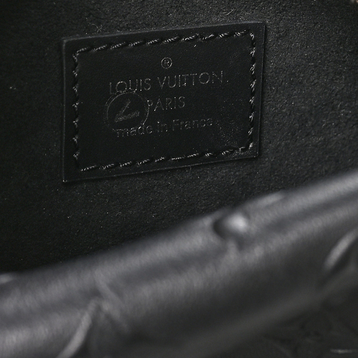 Calfskin Debossed Monogram Side Trunk Black