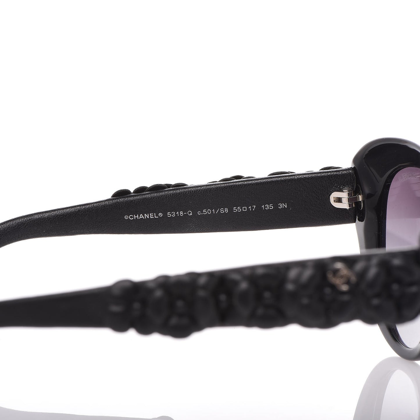Lambskin Camellia CC 5318-Q Sunglasses Black
