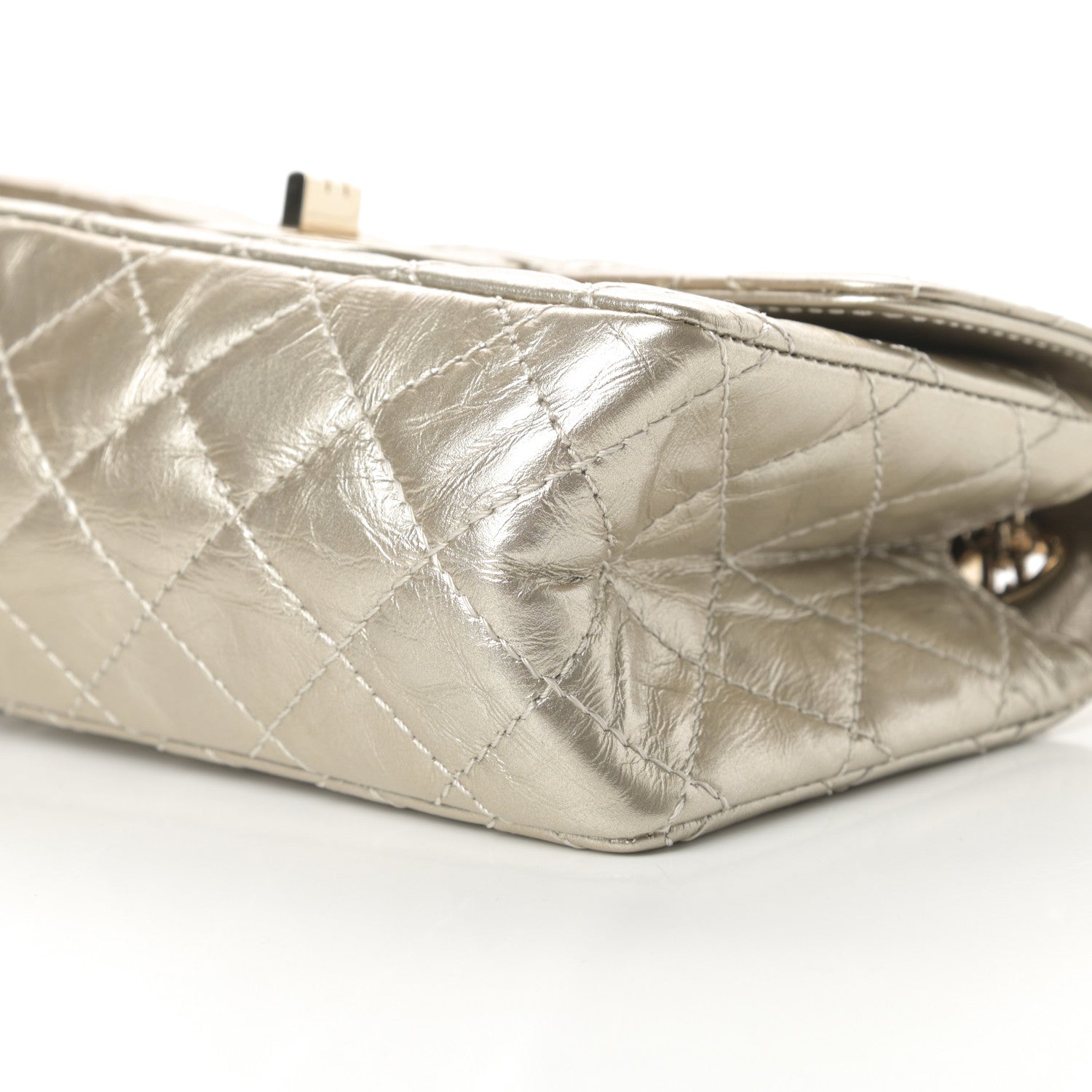 Chanel Metallic Aged Calfskin Quilted 2.55 Reissue Mini Flap Light Gold 10 of 12
