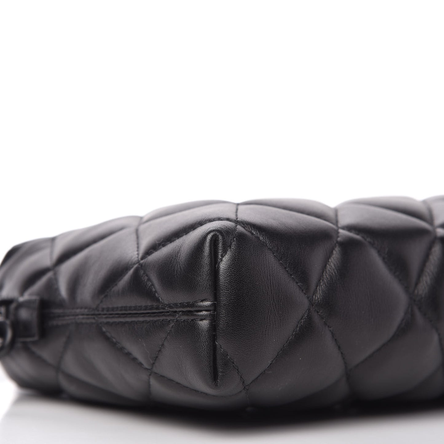 Nappa Calfskin Quilted Touch B Camera Shoulder Bag Black