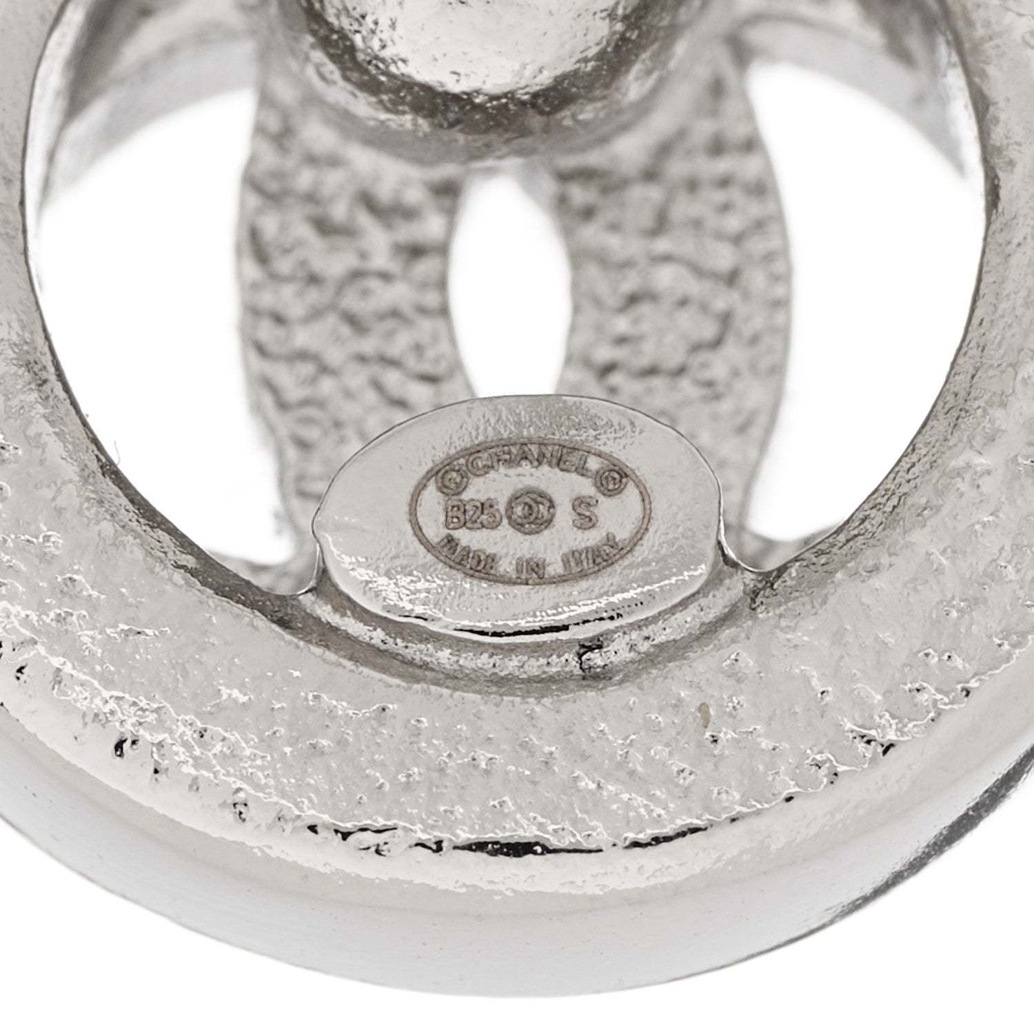 Chanel Crystal CC Round Earrings Silver 4 of 4