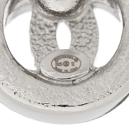 Chanel Crystal CC Round Earrings Silver 4 of 4