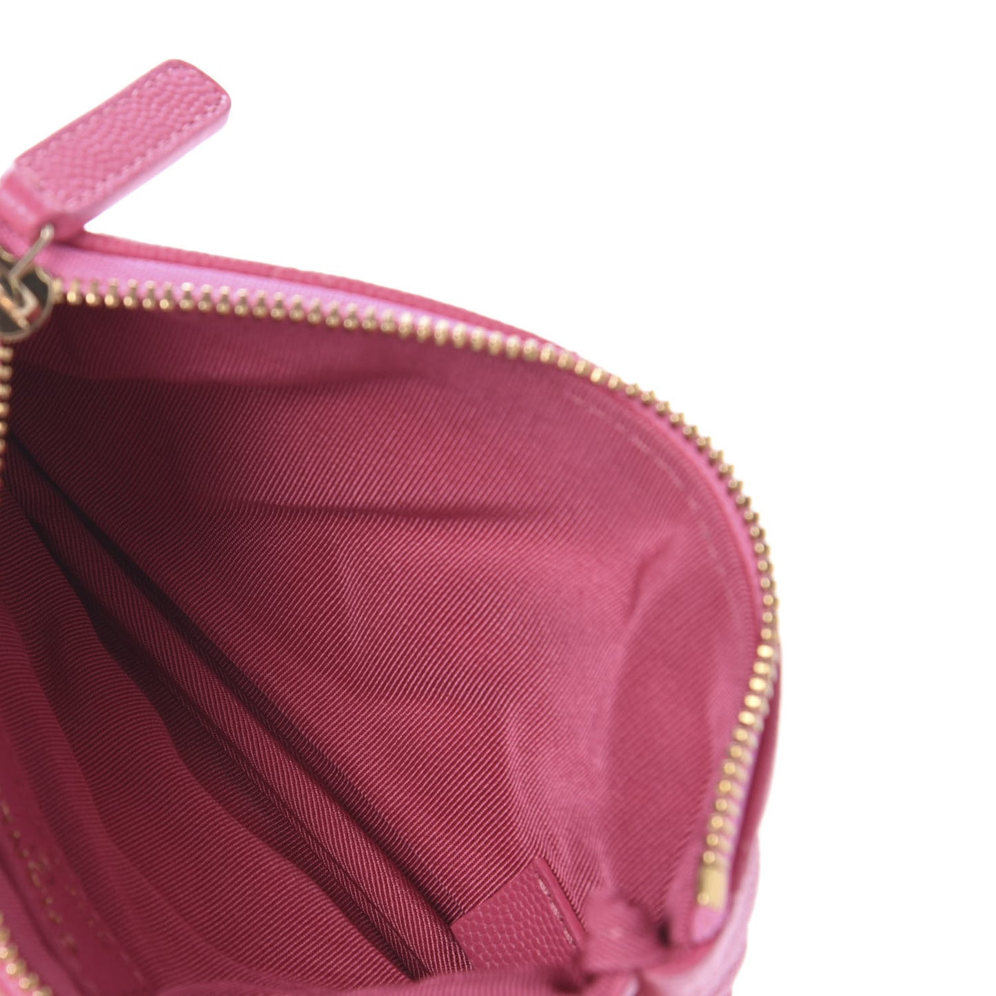 Caviar Quilted Small Cosmetic Case Pink