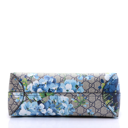 Gucci GG Supreme Monogram Blooms Small Reversible Tote Beige Blue Navy 10 of 21