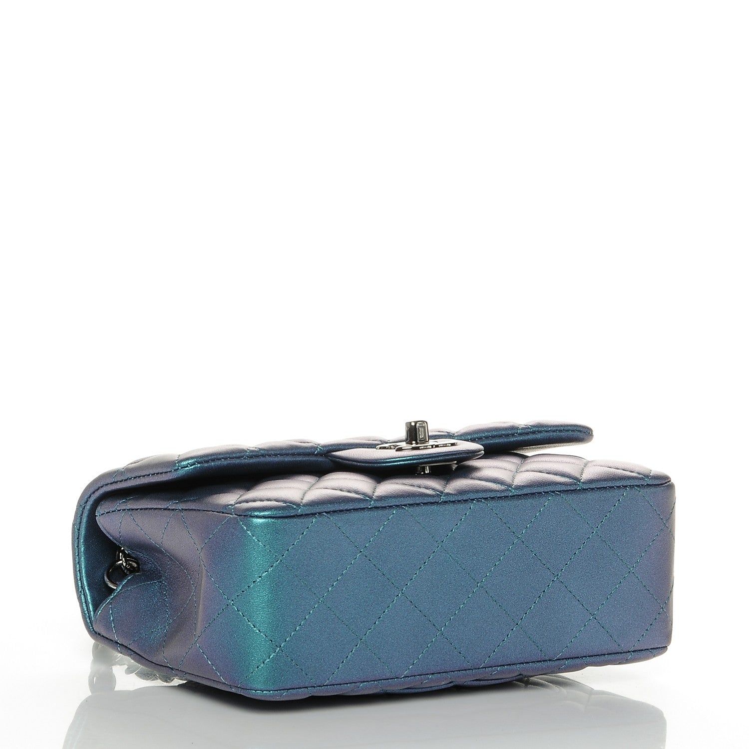 Chanel Iridescent Lambskin Quilted Mini Rectangular Flap Turquoise 4 of 7
