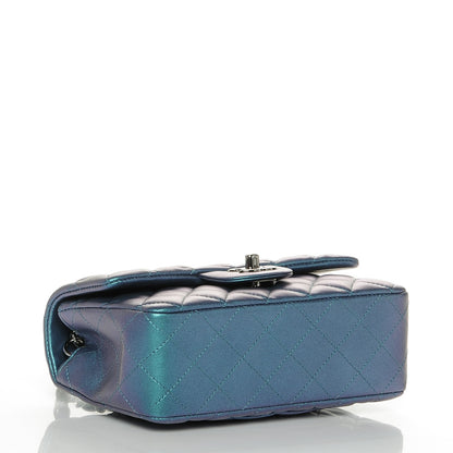 Chanel Iridescent Lambskin Quilted Mini Rectangular Flap Turquoise 4 of 7