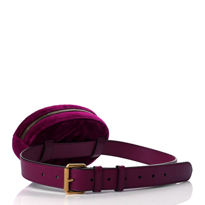 Gucci Velvet Matelasse GG Marmont Belt Bag 85 34 Fuchsia Violet Cyclamen 2 of 10