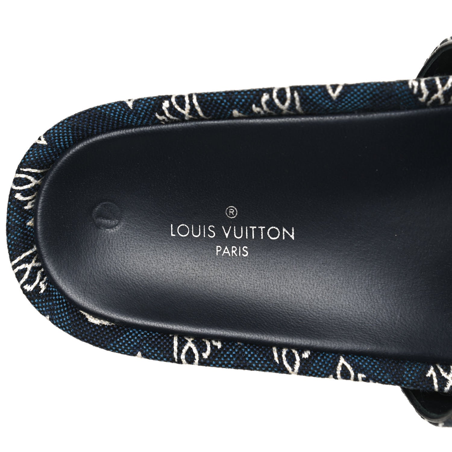 Louis Vuitton Canvas Since 1854 Jumbo Flatform Mule Sandals 36 Blue 9 of 11