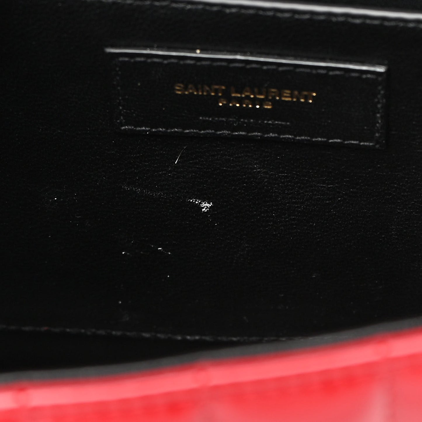 Patent Matelasse Monogram Large Vicky Chain Bag Rouge Eros