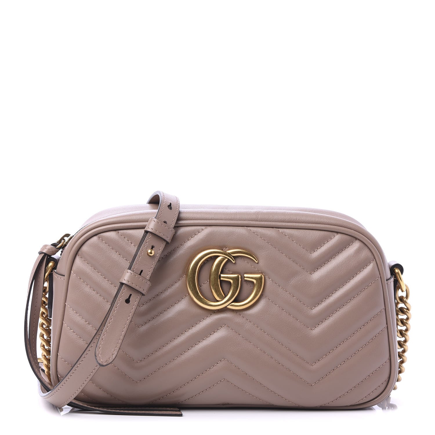Gucci Calfskin Matelasse Small GG Marmont Chain Shoulder Bag Porcelain Rose 1 of 12