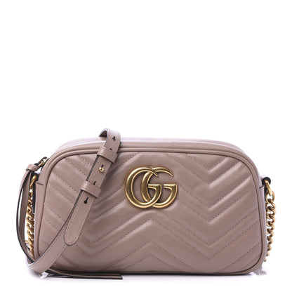 Gucci Calfskin Matelasse Small GG Marmont Chain Shoulder Bag Porcelain Rose 1 of 12