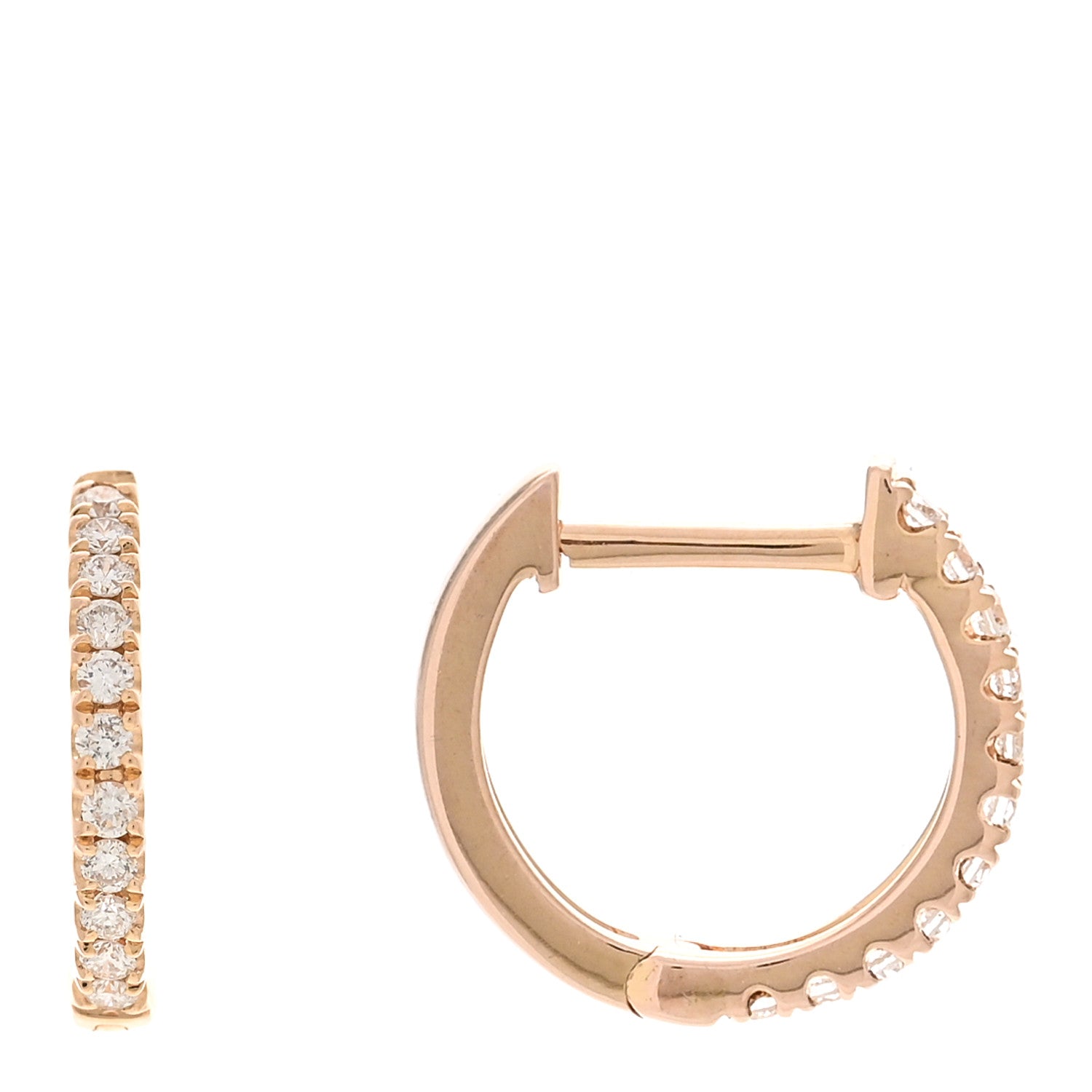 Anita Ko 18K Rose Gold Diamond Small Huggie Earrings 1 of 4