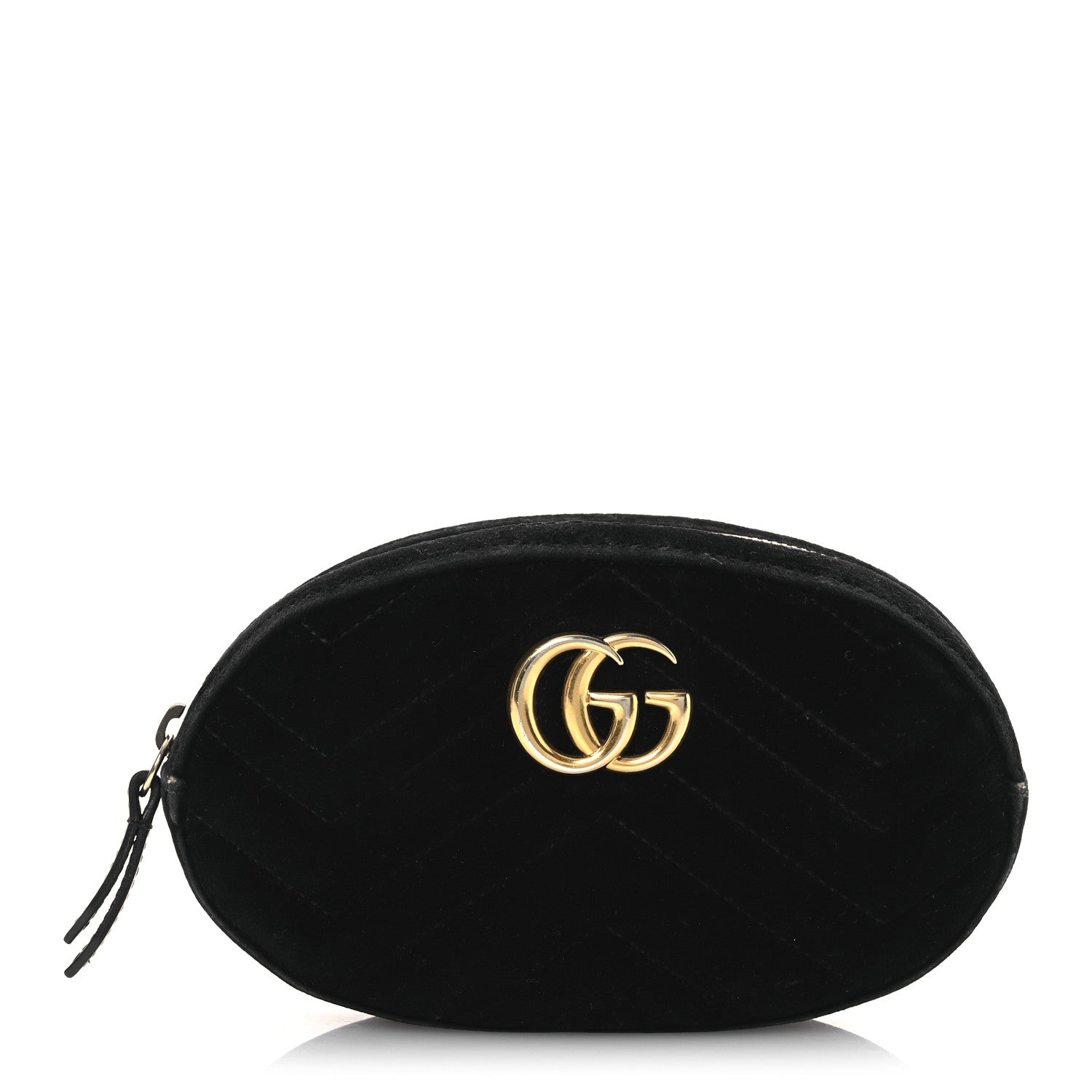 Gucci Velvet Matelasse GG Marmont Belt Bag Black 1 of 15