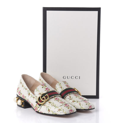 Gucci Calfskin Web Pearl Floral Embellished Peyton Loafer 36 White Multicolor 9 of 9