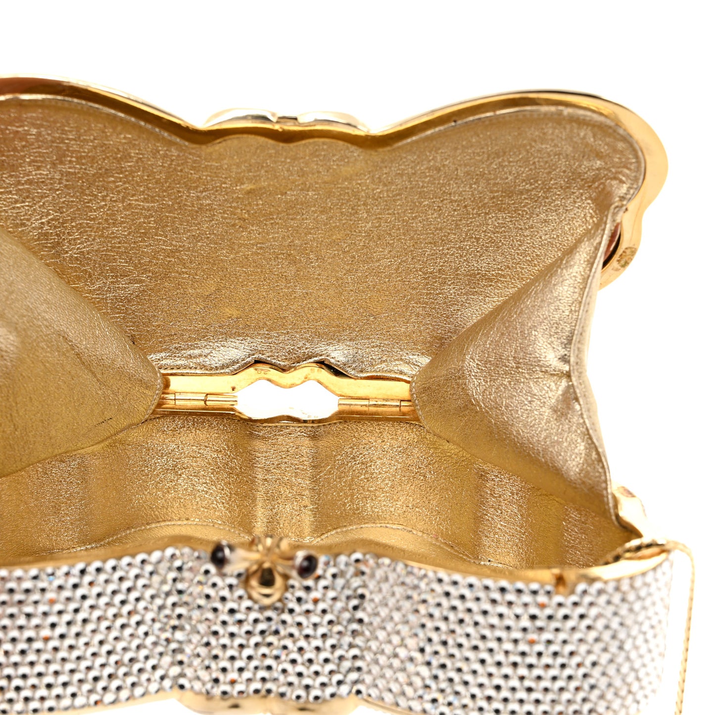 Crystal Butterfly Celestrina Minaudiere Clutch Gold Multicolor