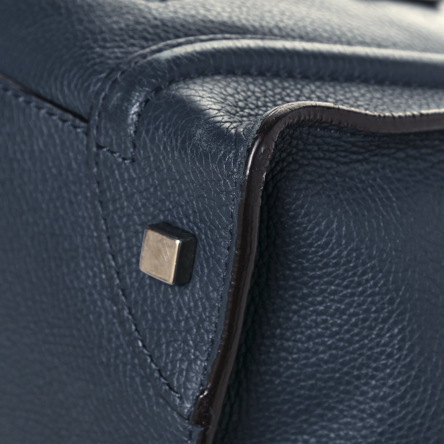 Celine Drummed Calfskin Mini Luggage Blue 4 of 14