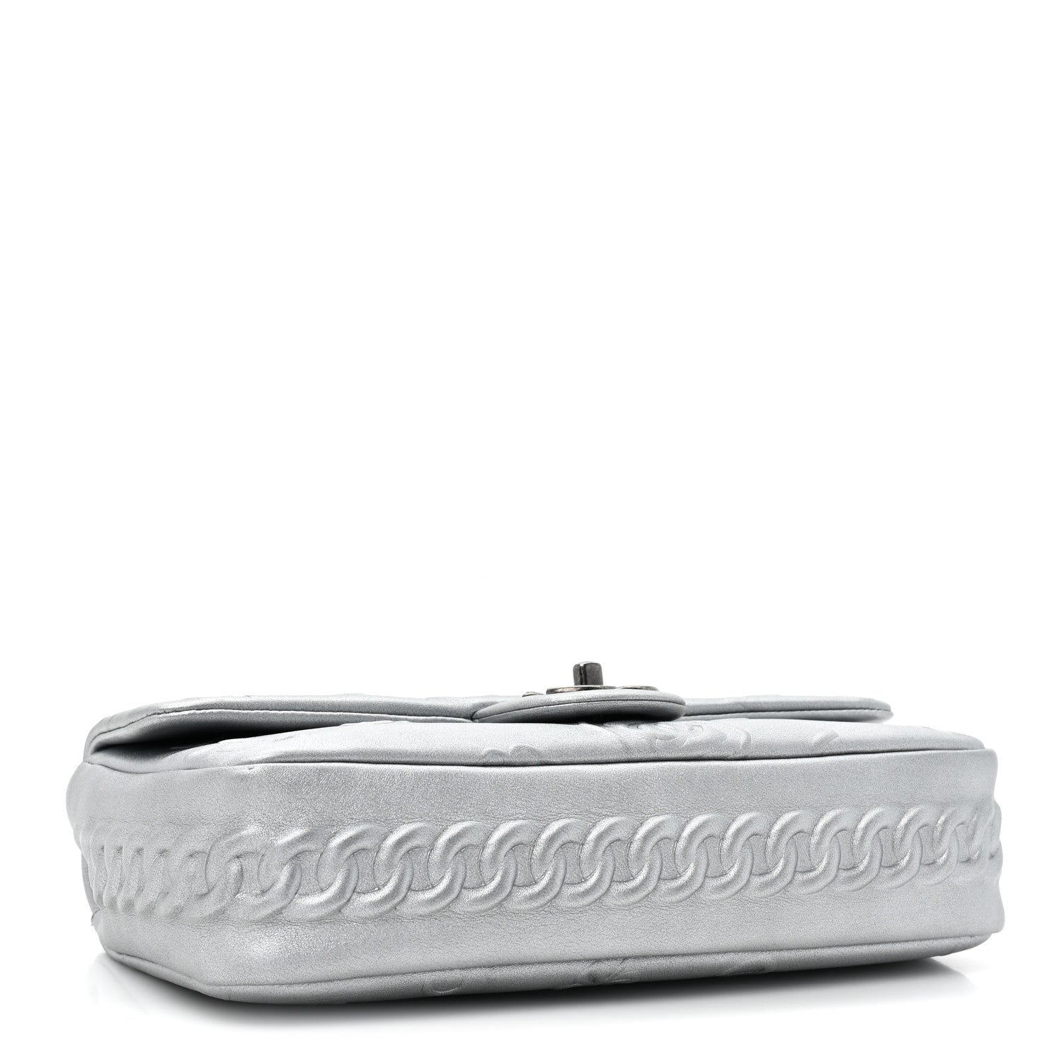 Chanel Metallic Lambskin Symbols Medium Single Flap Silver 4 of 10