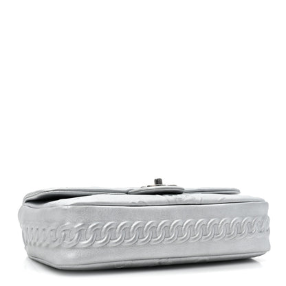 Chanel Metallic Lambskin Symbols Medium Single Flap Silver 4 of 10