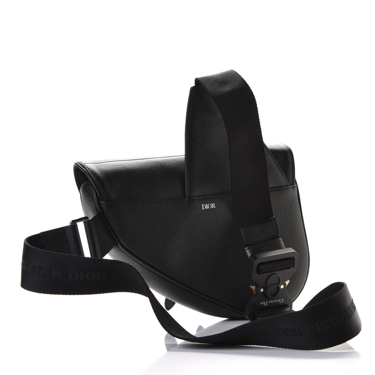 Calfskin Mens Saddle Bag Black