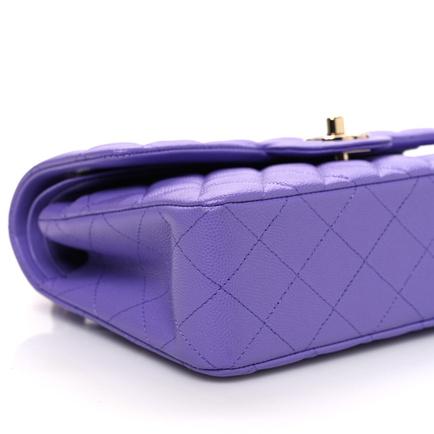 Chanel Caviar Quilted Small Double Flap Purple 9 of 10