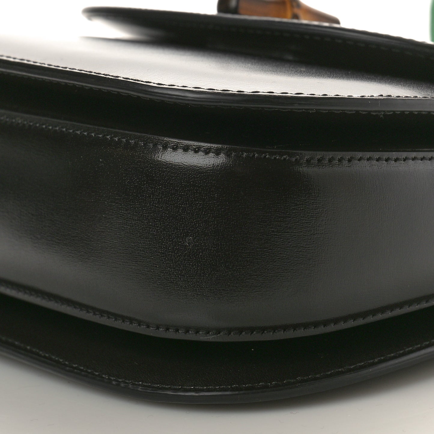 Boarded Dyana Lux Calfskin Web Small Bamboo 1947 Top Handle Bag Black