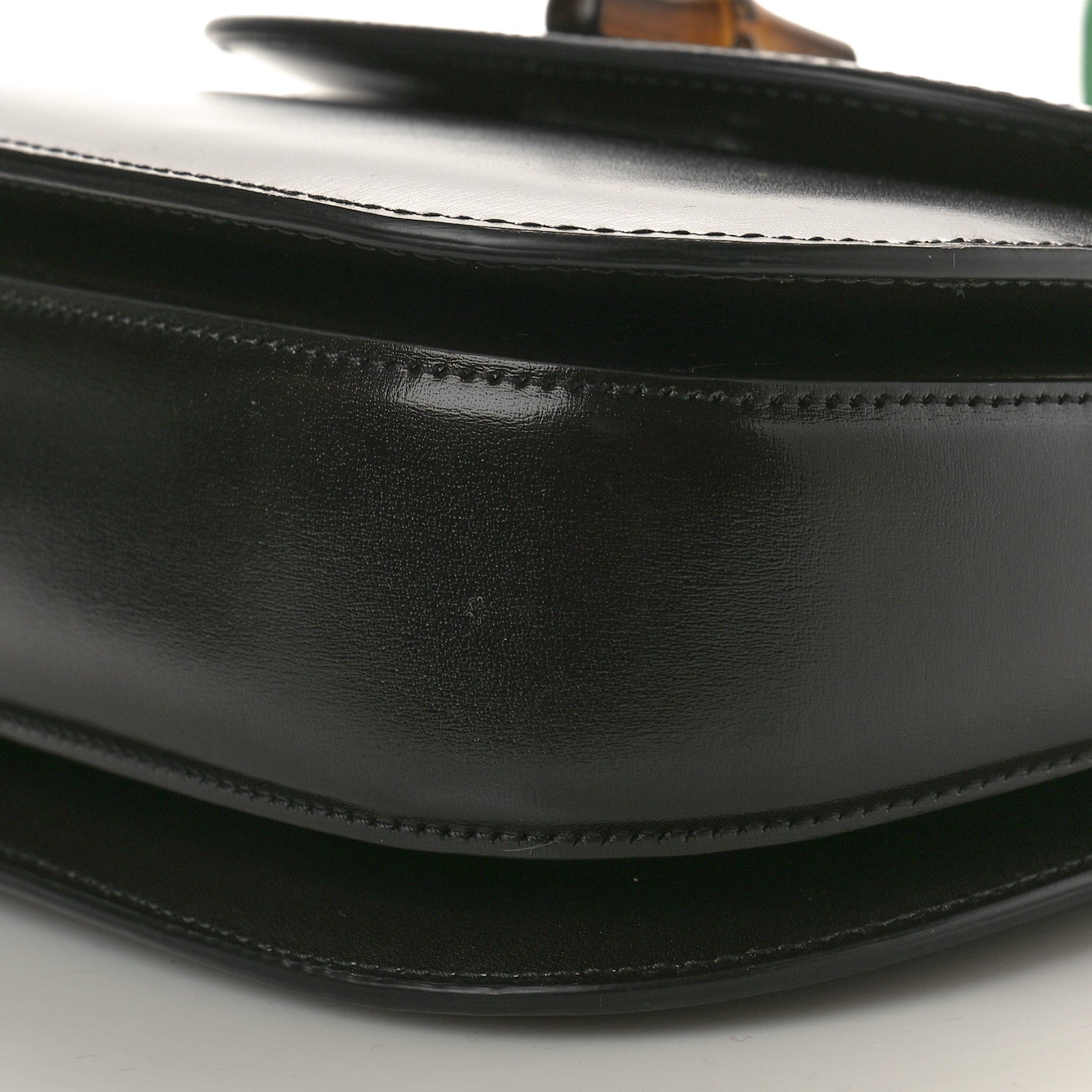 Gucci Boarded Dyana Lux Calfskin Web Small Bamboo 1947 Top Handle Bag Black 11 of 12