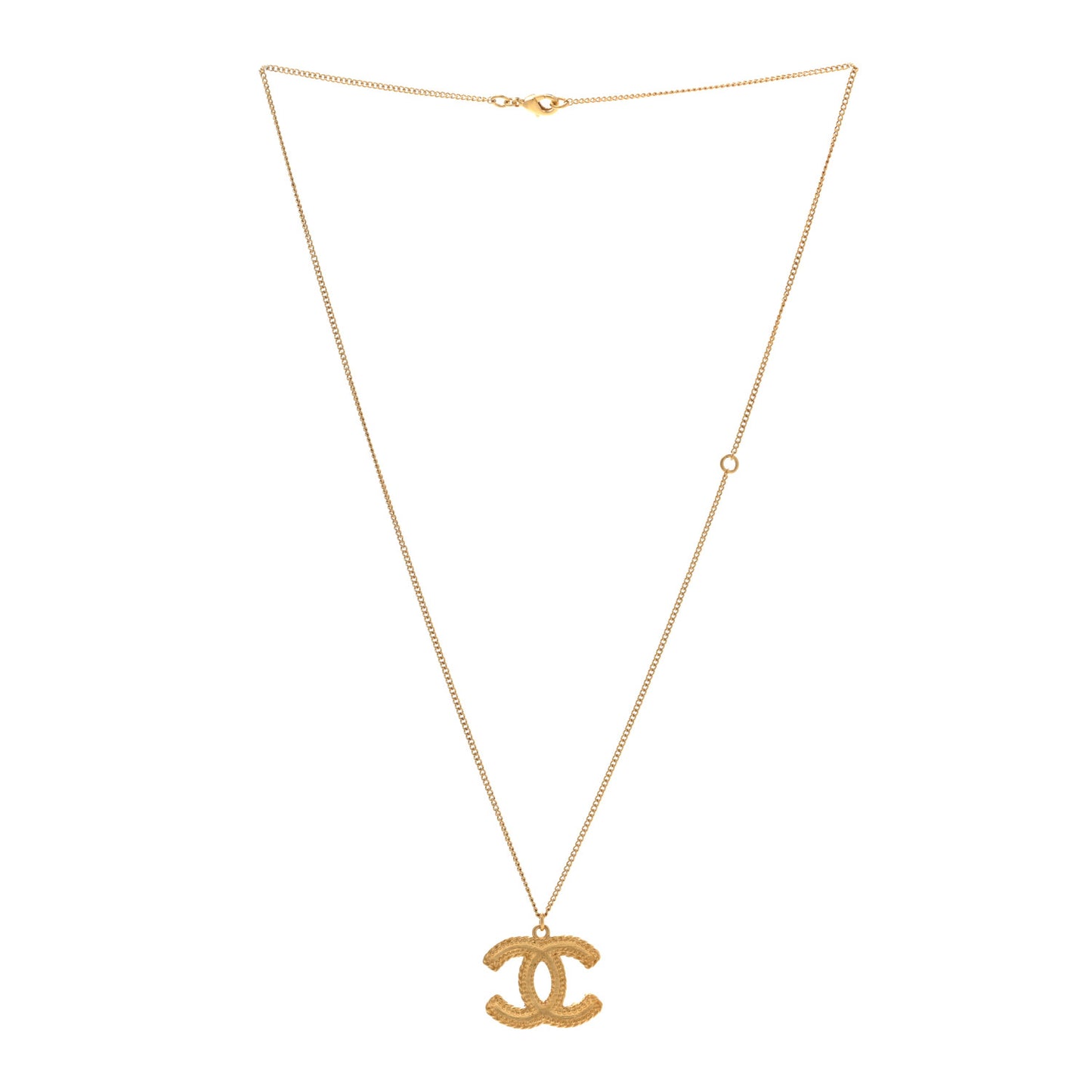 Metal CC Necklace Matte Gold