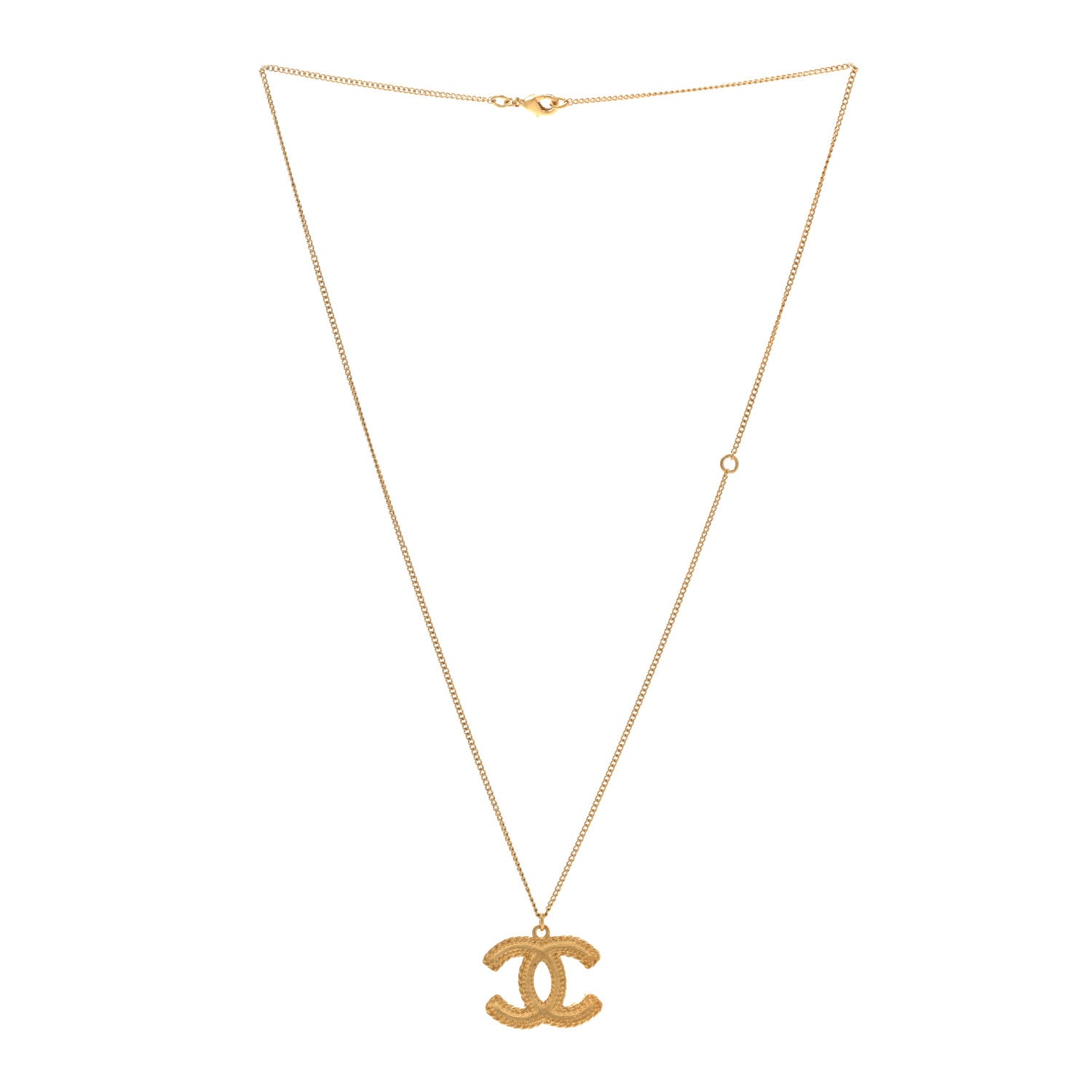 Chanel Metal CC Necklace Matte Gold 3 of 6