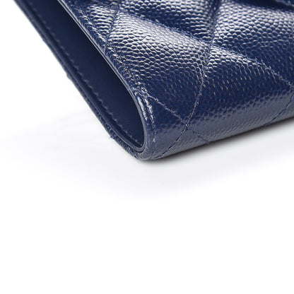 Chanel Caviar Quilted Compact Flap Wallet Navy 9 of 13