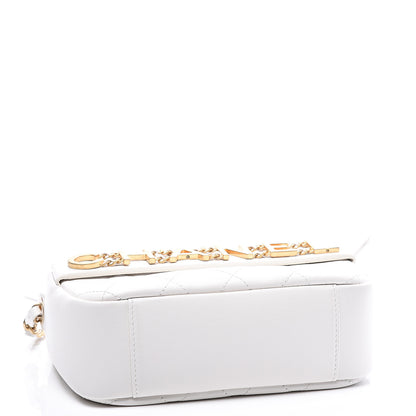 Chanel Calfskin Quilted Enchained Camera Case Bag White 3 of 10