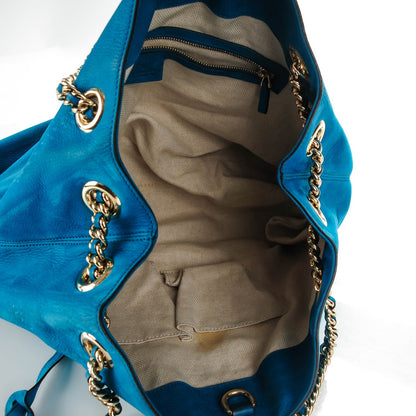 Gucci Vitello Range Medium Soho Chain Shoulder Bag Deep Cobalt 5 of 11