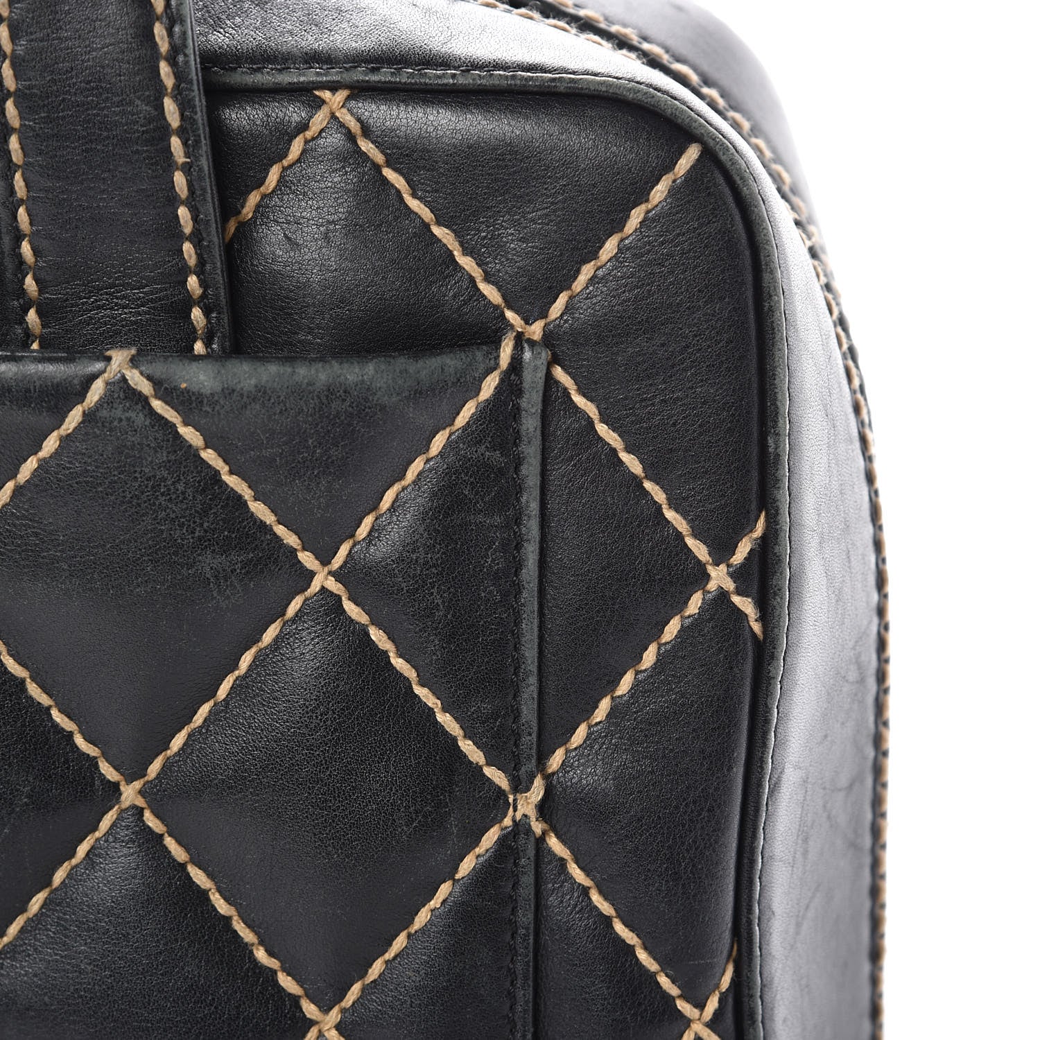 Chanel Calfskin Wild Stitch Top Handle Bag Black 11 of 17