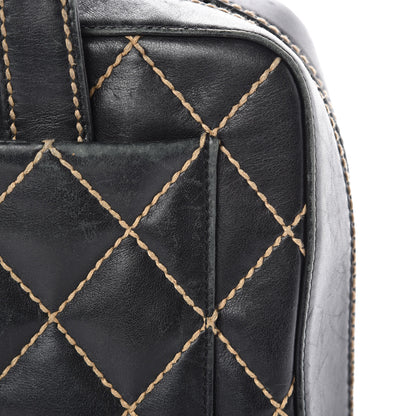 Chanel Calfskin Wild Stitch Top Handle Bag Black 11 of 17