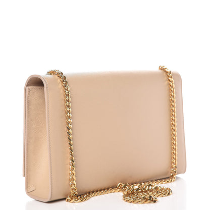 Saint Laurent Grain De Poudre Medium Monogram Kate Satchel Nude Powder 3 of 13