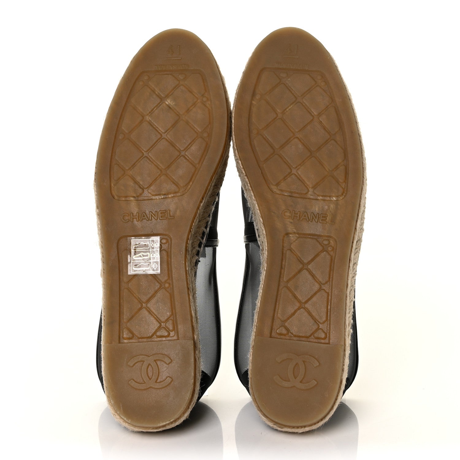 Chanel Mesh Grosgrain CC Espadrilles 41 Black 5 of 9