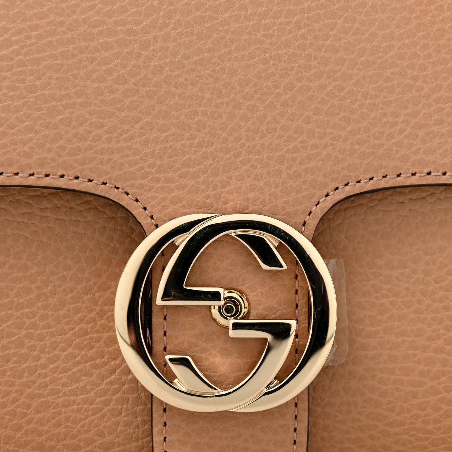 Gucci Dollar Calfskin Interlocking G Top Handle Shoulder Bag Camelia 11 of 13