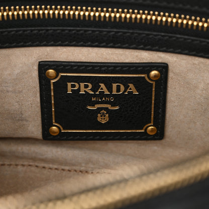 Prada Glace Calf Pushlock Chain Shoulder Bag Black 6 of 12