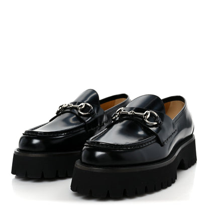 Gucci Cordovan Lux Womens Horsebit 45mm Platform Loafers 38 Black 4 of 10