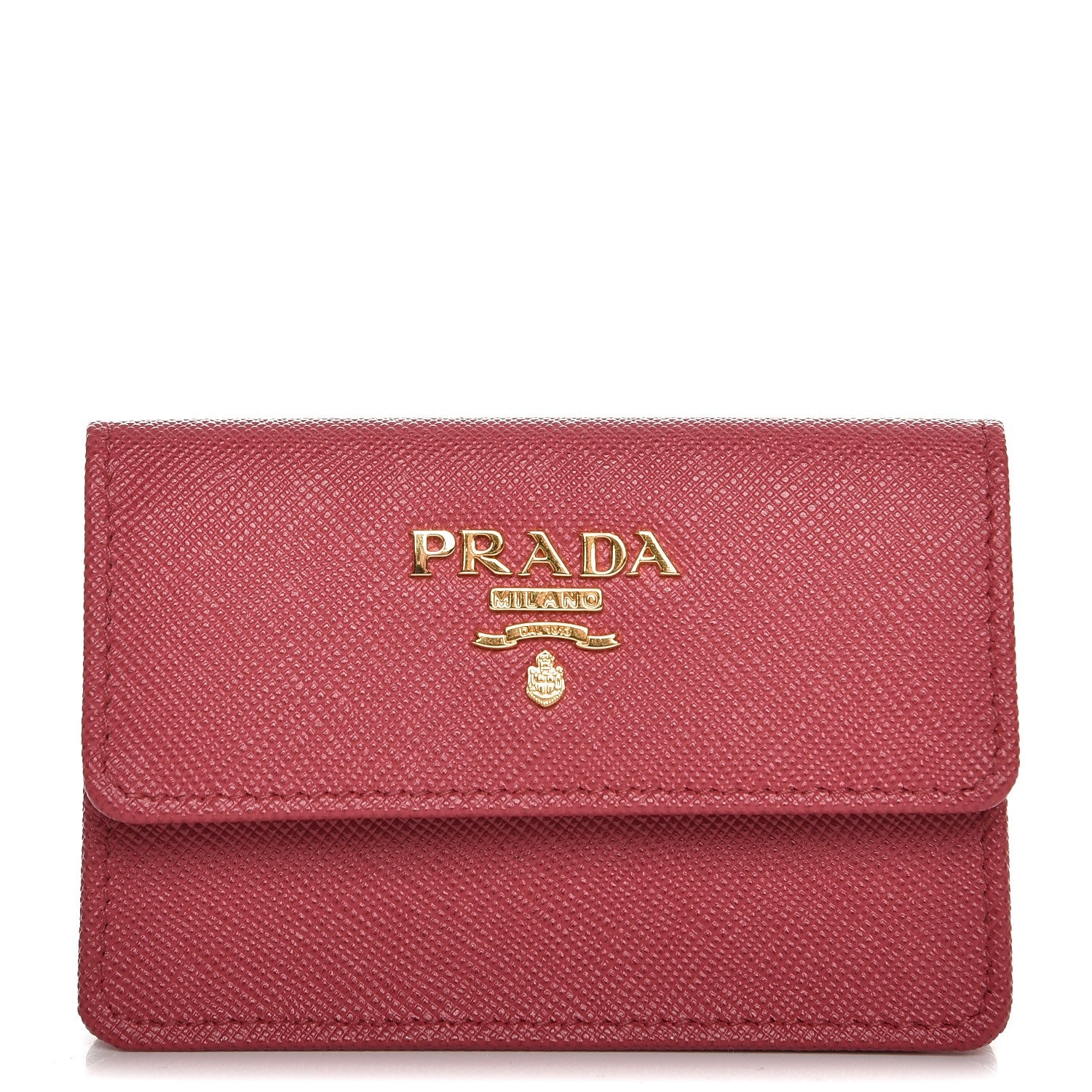 Prada Saffiano Metal Coin Purse Peonia 1 of 8