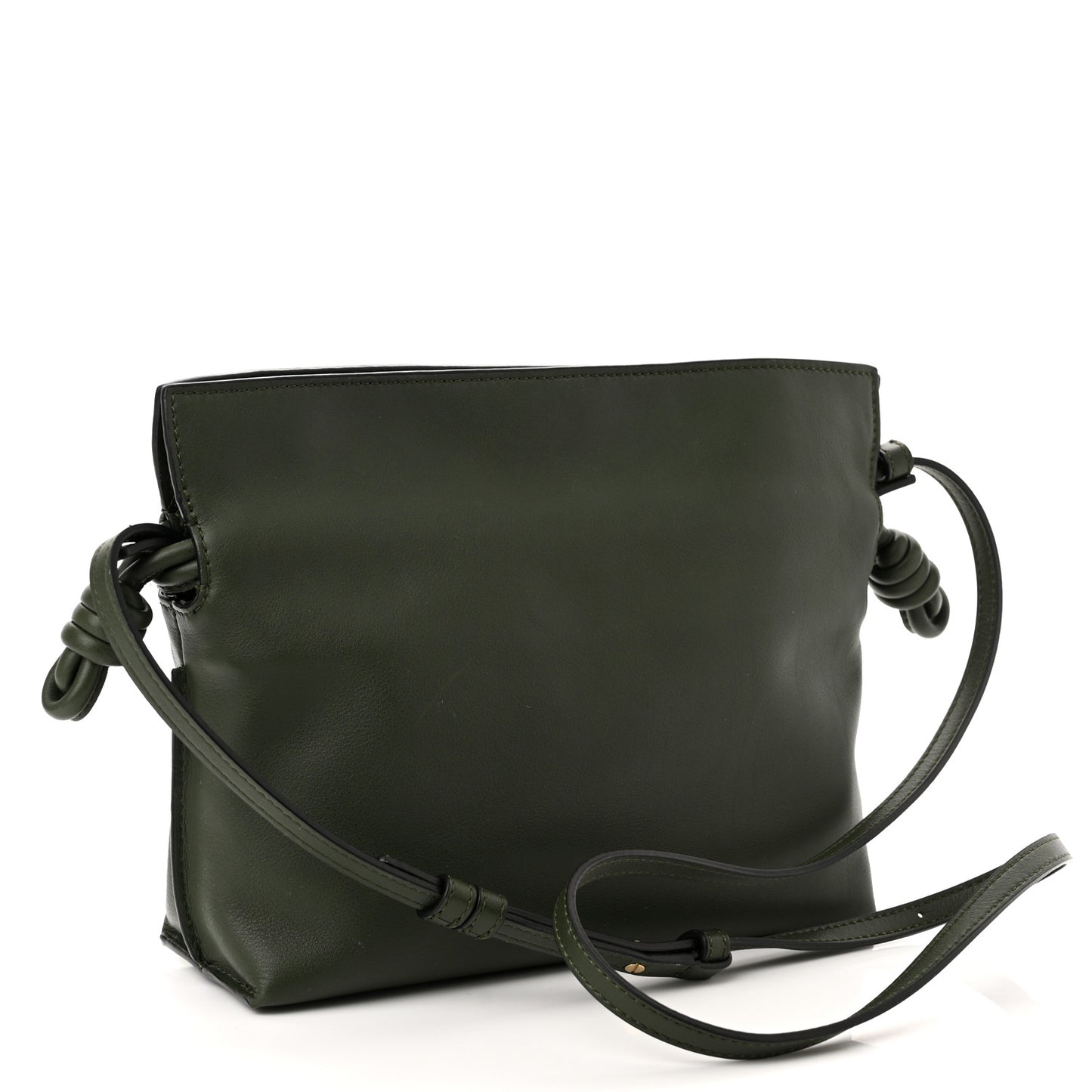 Calfskin Mini Flamenco Knot Clutch Vintage Khaki